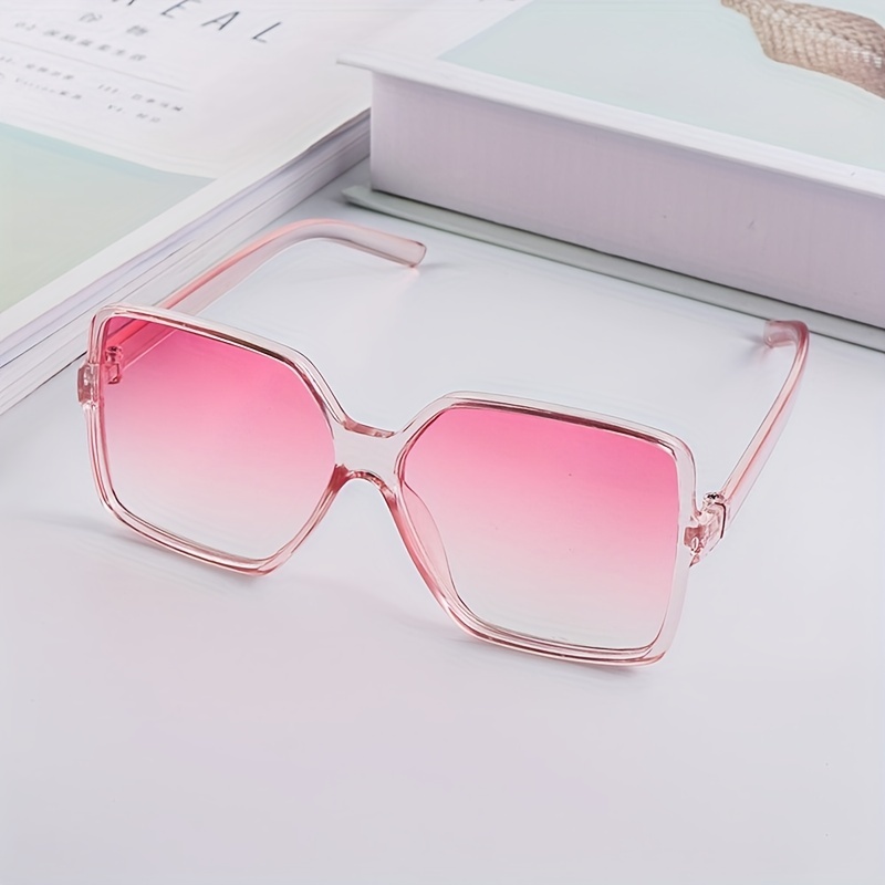 Women Men Sunglasses Oversize Goggle Frame Gradient Lens Vintage