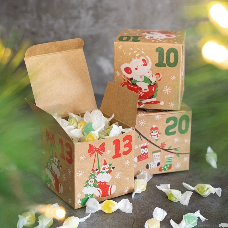 Christmas Advent Calendar Boxes Gifts Candy 24 Days - Temu