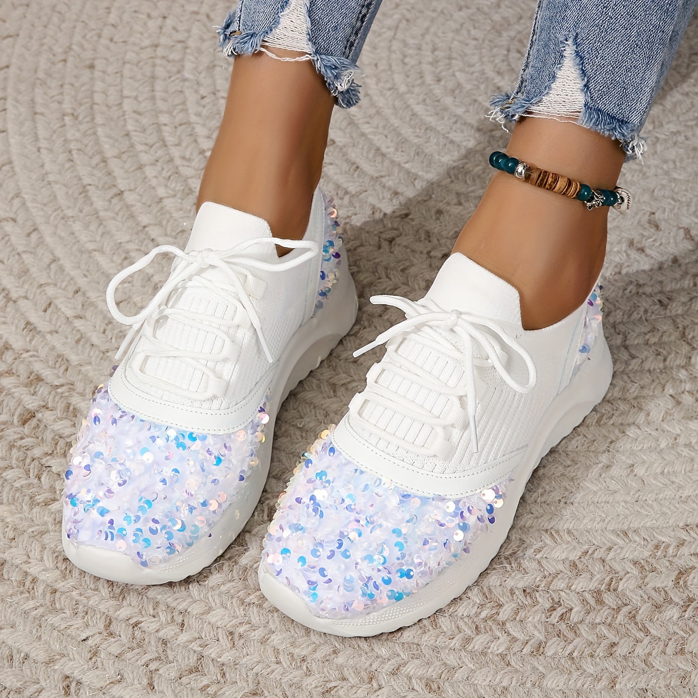 Womens Glitter Tennis Shoes Shiny Crystal Platform Sneakers  Casual sneakers  women, Glitter tennis shoes, Sneakers fashion