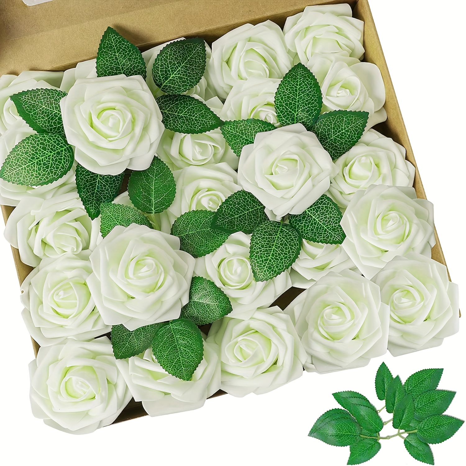 100 hojas verdes artificiales, hojas de rosas artificiales de seda a  granel, hojas de rosas artificiales para ramos de boda, centros de mesa de  baby