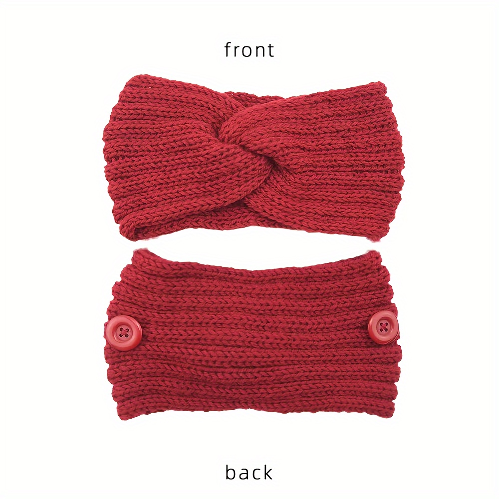 Cross Knot Headband Stretch Warm Knit Winter Ear Protection - Temu