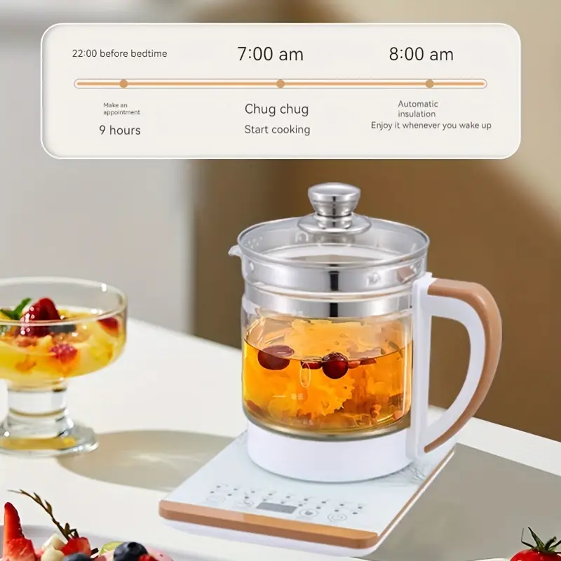 Hot Tea Maker Electric Glass Kettle With Tea Infuser And