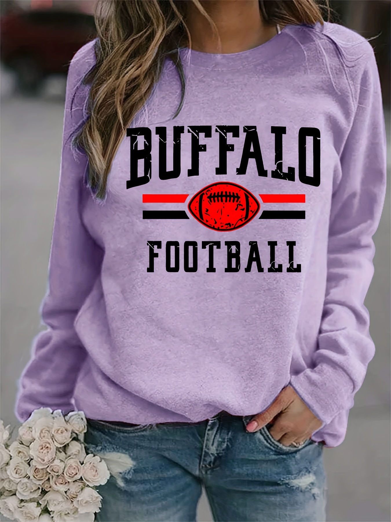 Buffalo Bills Women Crop Top Hoodie Football Casual Pullover Cropped  Sweatshirt