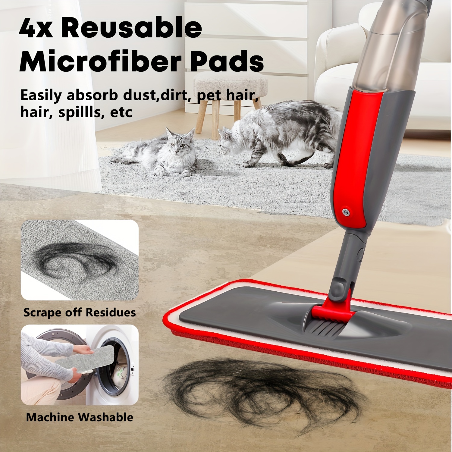 1 Spray Mop With Scraper For Window Cleaning And Mopping - Temu