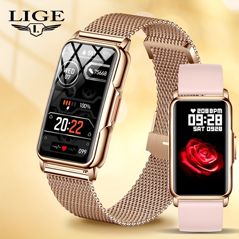 Reloj inteligente para mujer, resistente al agua, redondo, compatible con  teléfonos iPhone, Android, reloj de seguimiento de actividad física con