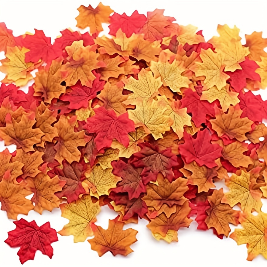 Faux Autumn Leaves Artificial Maple Leave Fake Fall Dried - Temu