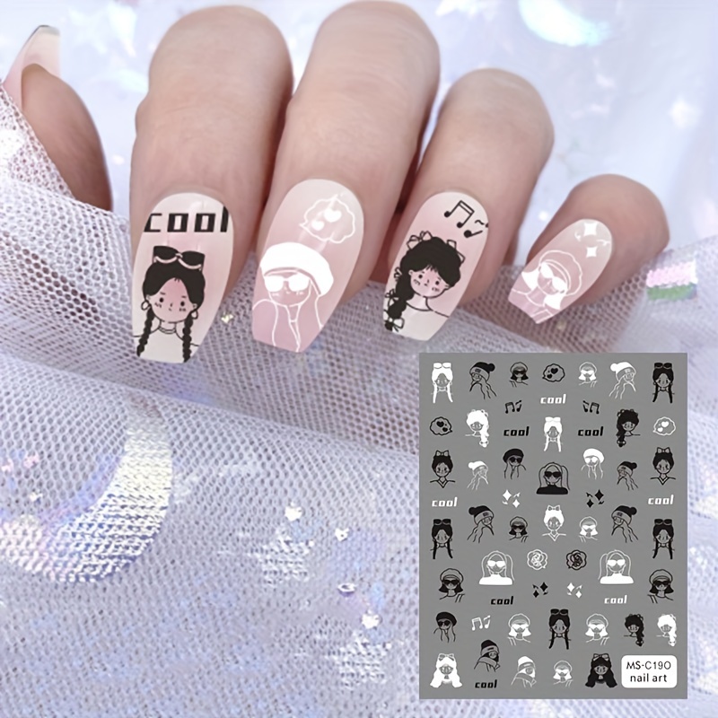 2 Gold and Silver Nail Stickers English Letter Nail Stickers Ss