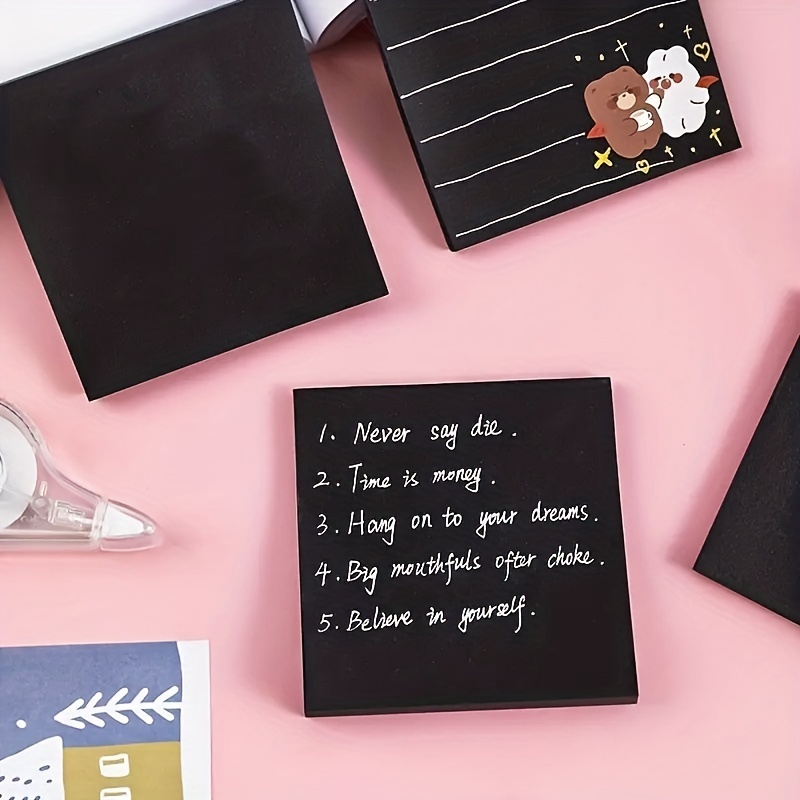 50sheets Black Sticky Notes Message Memo Pad Posted Its Note N