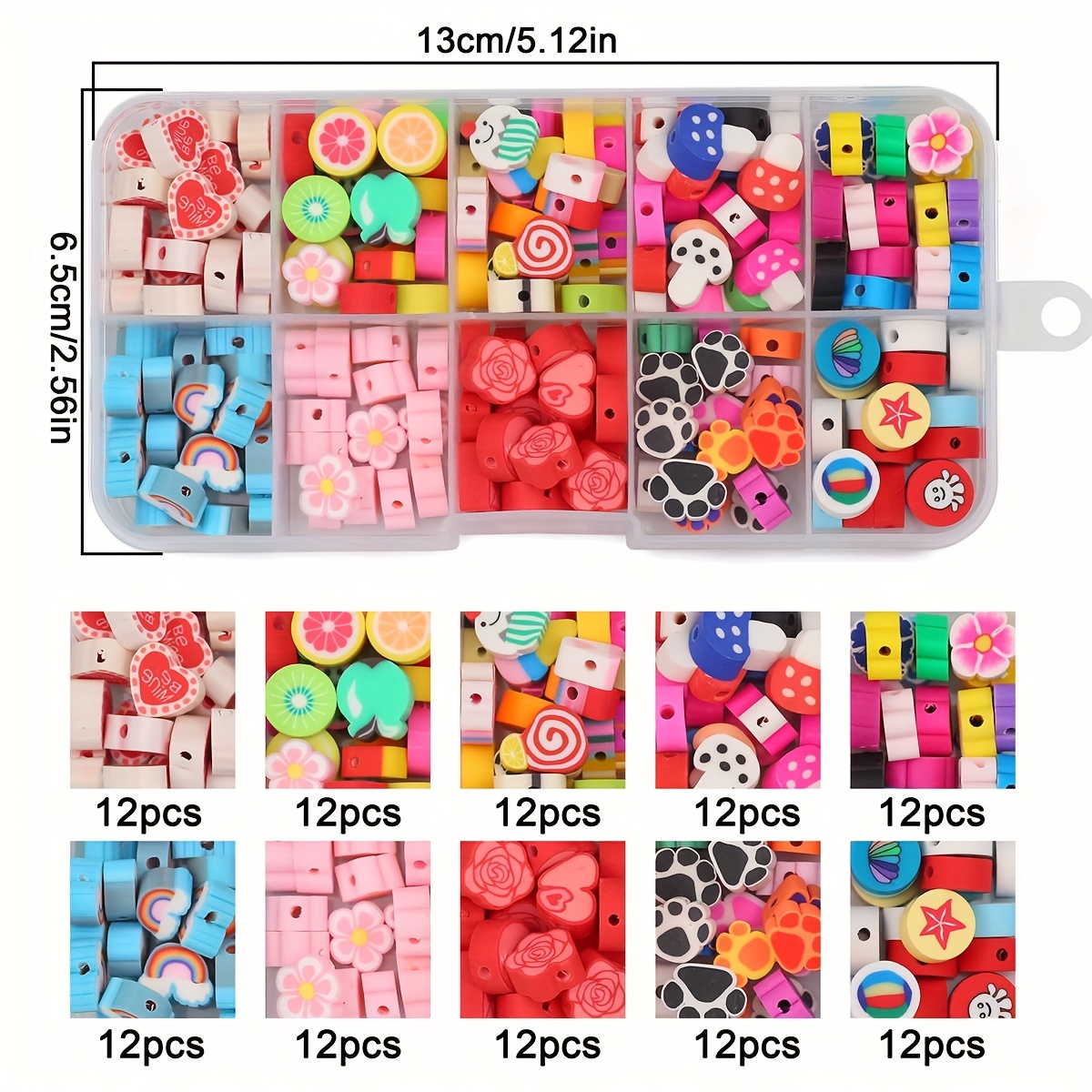 24 Grid Flat Polymer Clay Spacer Beads Box For Diy Bohemian