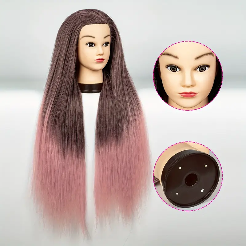 Premium Mannequin Head With Bicolor Hair Cosmetology Mannequin Doll Head  For Practice Braiding Styling Training Head