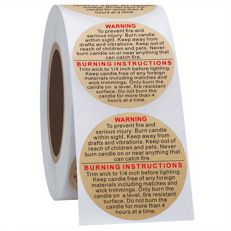 Round kraft paper stickers without print, 500 pcs, 25mm - Labels on a roll