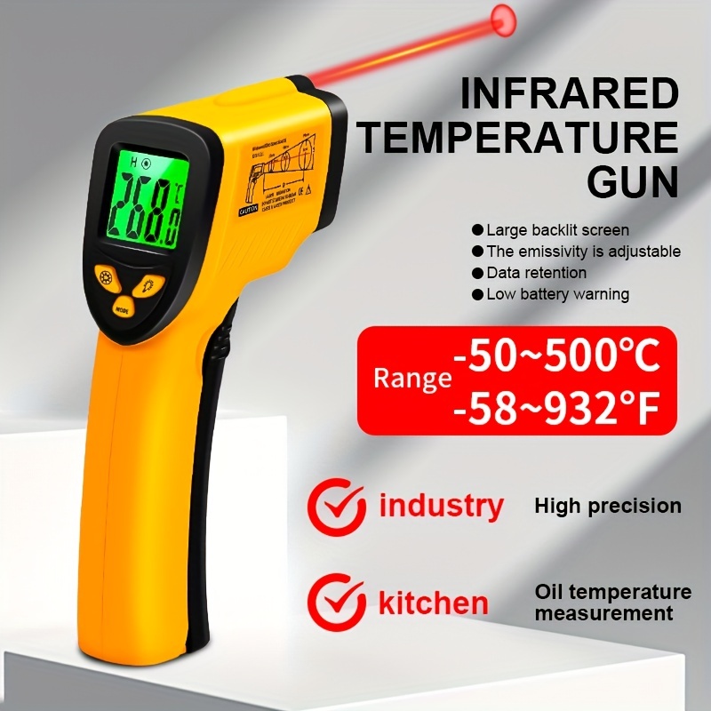 Infrared Thermometer Gun - Accurate Temperature Measurement For Kitchen,  Home, And Office Use - Laser Ir Temperature Gun With High Precision And  Fast Response Time - Temu