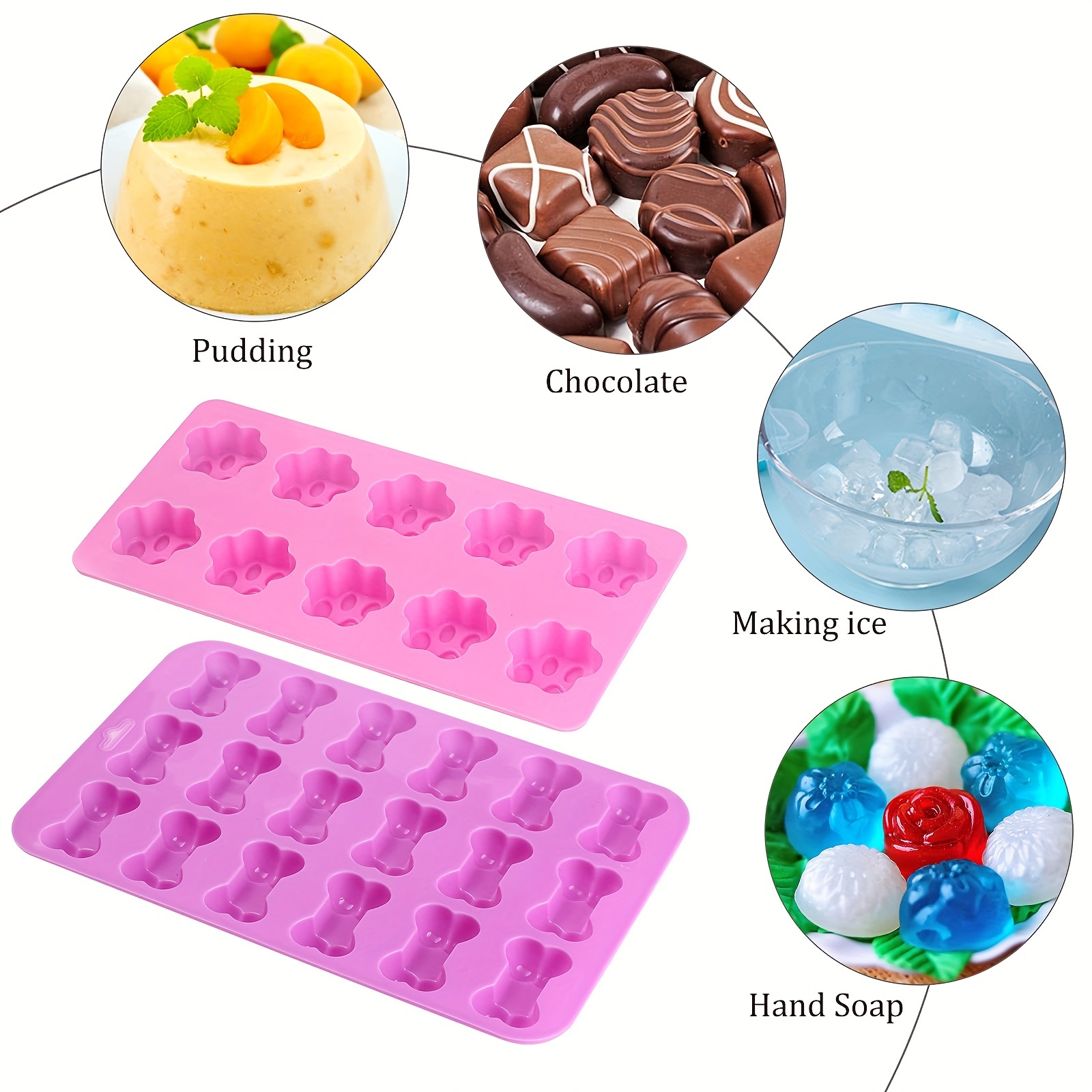 Silicone Gummy Candy Molds, Cartoon Cat Shape Chocolate Molds, Non-Stick  Food Grade Mini Silicone Molds to Make Chocolate, Cake, Candy, Dog Treats,  Pudding,Jelly and Cute Snacks for Party,Christmas 