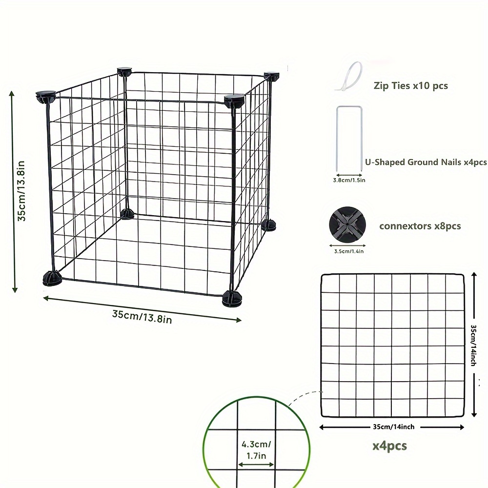 1pc Plant Protector Cage, Protective Fence With Stainless Steel U-shaped  Ground Nails, Plant Wire Cloche Protect Garden Vegetables From  Chickens,Rabbi