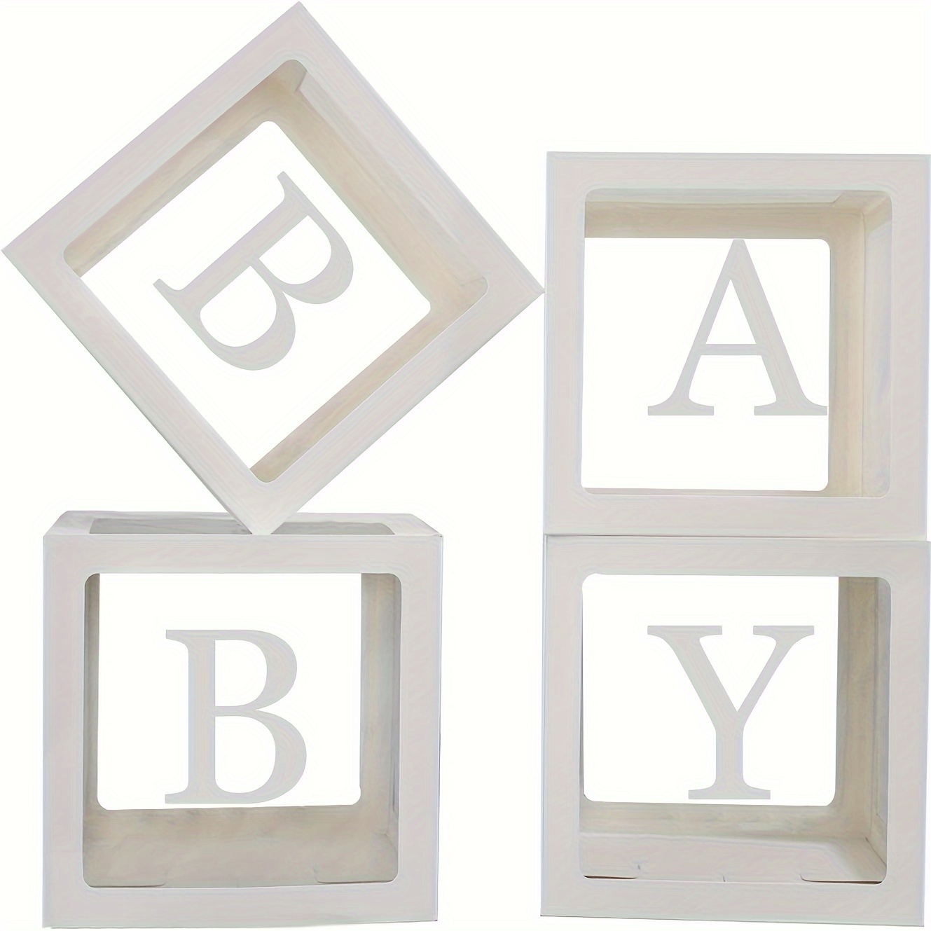 Cajas Bebés Letras Baby Shower, Bloques Cajas Globos Transparentes Blancos  Decoraciones Revelación Género Fiestas Cumpleaños 9,8 Pulgadas, Regalos  Navidad, Halloween Acción Gracias, Alta Calidad Asequible