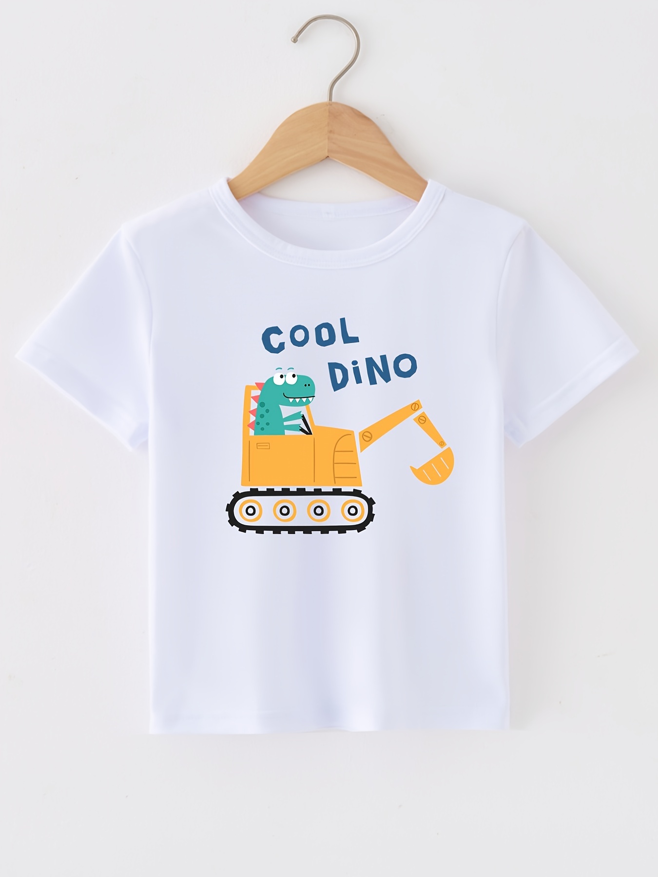 Fashionable Kid Boy Short-sleeve Dinosaur Letter Print T-shirt