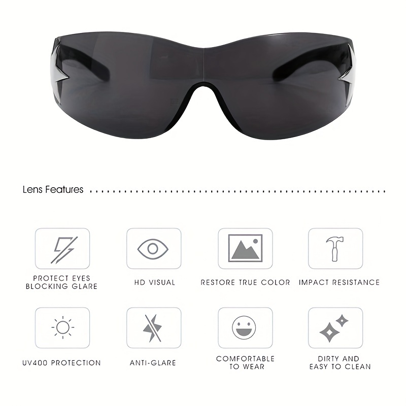 Y2K Oversized Frameless Shield Wrap Around Sunglasses
