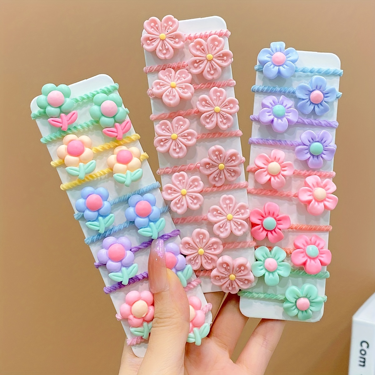 

30pcs Girls Sweet Colorful Flower Small Hair Bands, Ideal Choice For Gifts