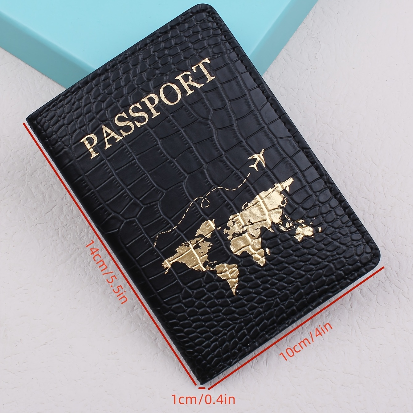 Crocodile Pattern Fashion Travel Bronzing Passport Holder