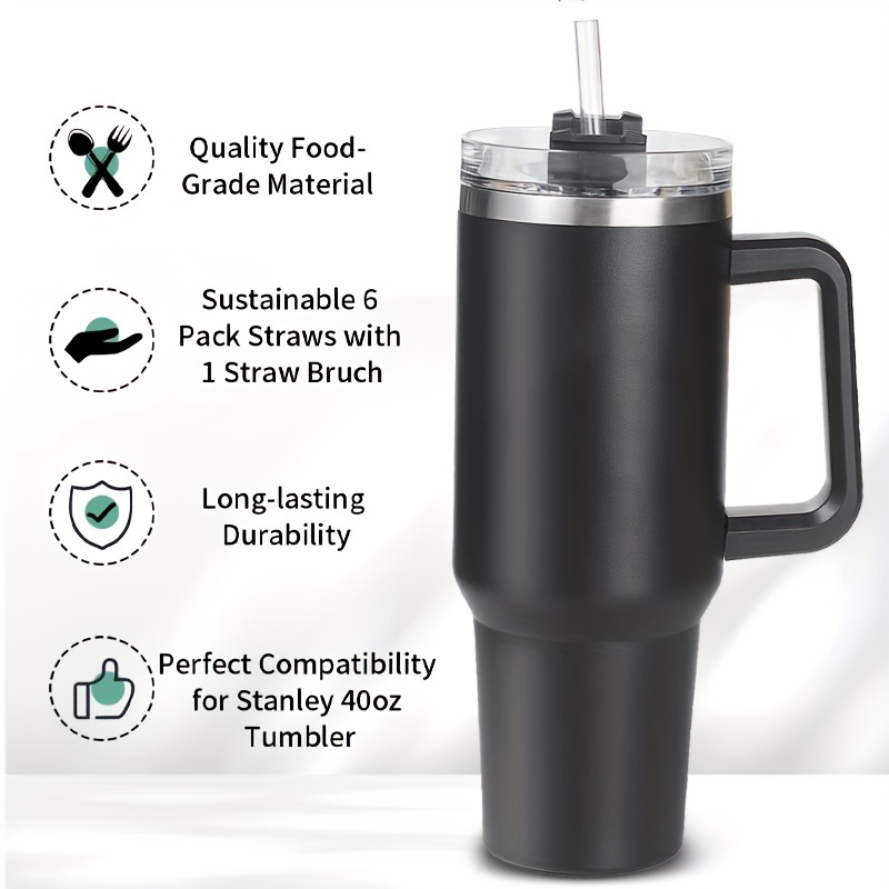 Reusable Clear Plastic Straw With Cleaning Brush - Compatible With Stanley  Cup Tumbler - Temu United Arab Emirates