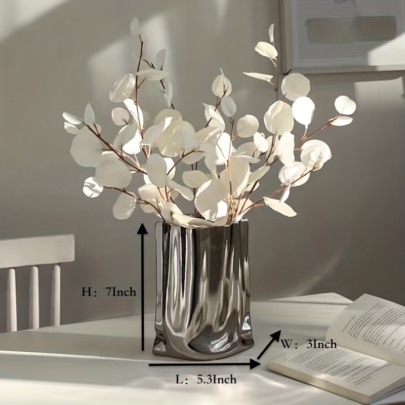 1個 モダンで トな銀色のセ 花瓶 ティブ ペーパーバッグデザインのセ