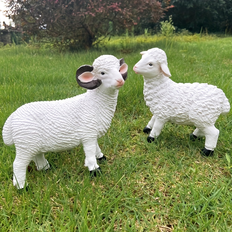 

A charming 7-inch resin statue of a sheep, perfect for decorating gardens and outdoor spaces. This simulated animal sculpture adds a touch of whimsy to balconies and courtyards.