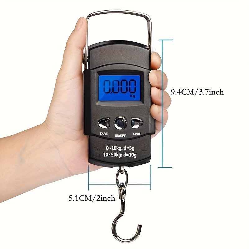 50kg 10g 5g LCD Digital Luggage Scale Traval Luggage Suitcase Bag Weight  Electronic Scale with Hook Bulit-in 1M Measure Tape