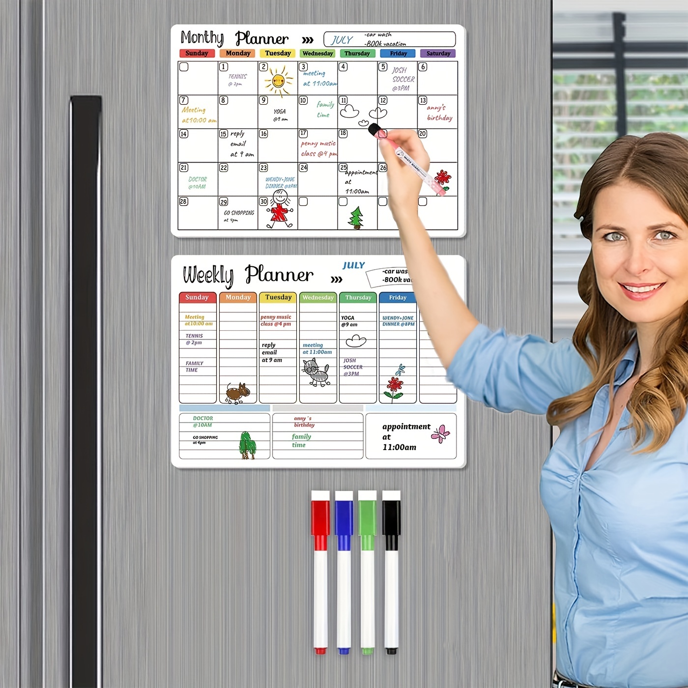 1pc/2pcs Calendario Magnetico Cancellabile A Secco - Temu Italy