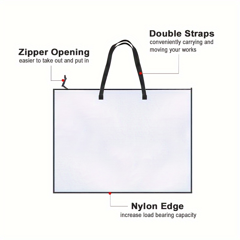 Large Size Art Portfolio Bag with Nylon Shoulder, 24 x 36 inches Light  Weight Poster Storage Bag Board Holder with Handle and Zipper for Poster