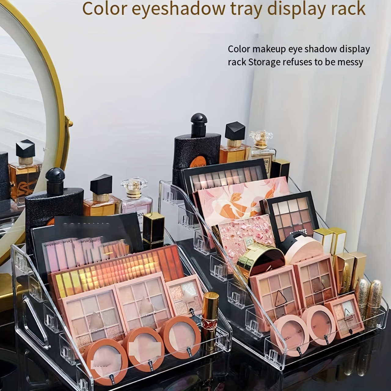 Eye Shadow Palette Storage Box Powder Partition Grid Tray - Temu