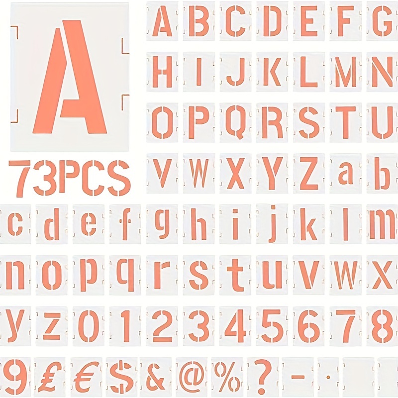 73pcs/set Letter Stencils 3 Inch Number Stencils Alphabet Stencil Kit  Reusable Number Pvc Stencils Plastic Letter And Number Stencils For  Painting On Wood Wall Diy School Art Project