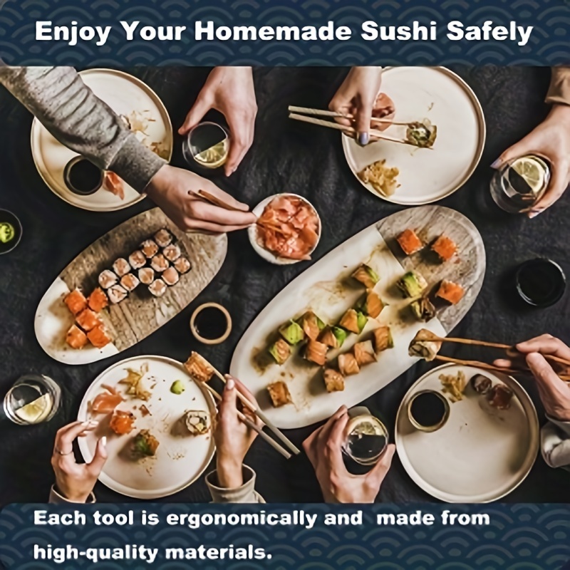 Sushi Making Kit for Beginners - Sushi Bazooka Sushi Maker Kit with Bamboo  Sushi Rolling Mat, Sushi Knife, Avocado Slicer, Chopsticks, Rice Paddle
