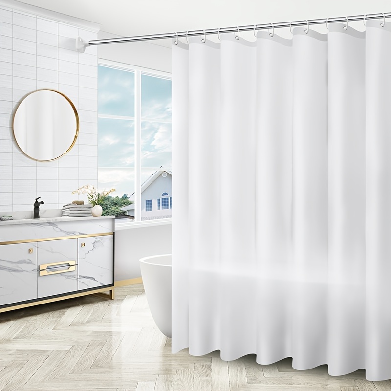 Cortina de ducha blanca con forro, cortina de ducha impermeable
