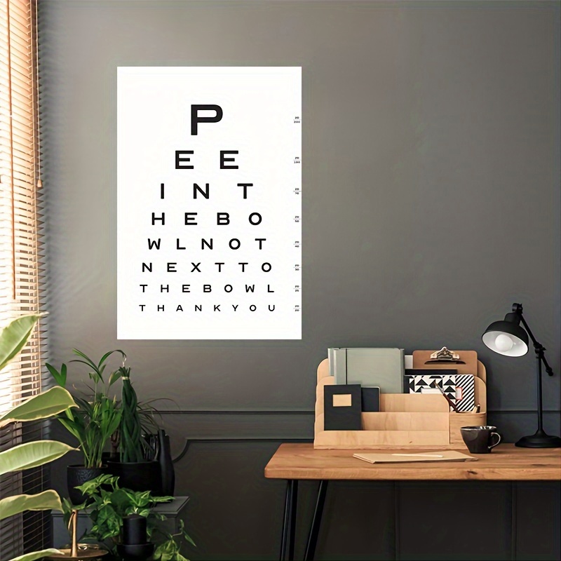 NOYOC Eye Charts for Eye Exams 20 Feet, Snellen Eye Chart with Wooden Frame for Wall Decor, 22x11 Inches Canvas Low Vision Eye Chart with Eye Occluder