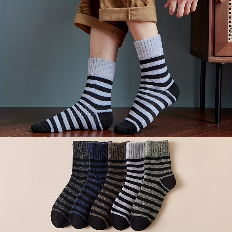 Acheter Chaussettes chaudes d'hiver en coton épais, couleur unie