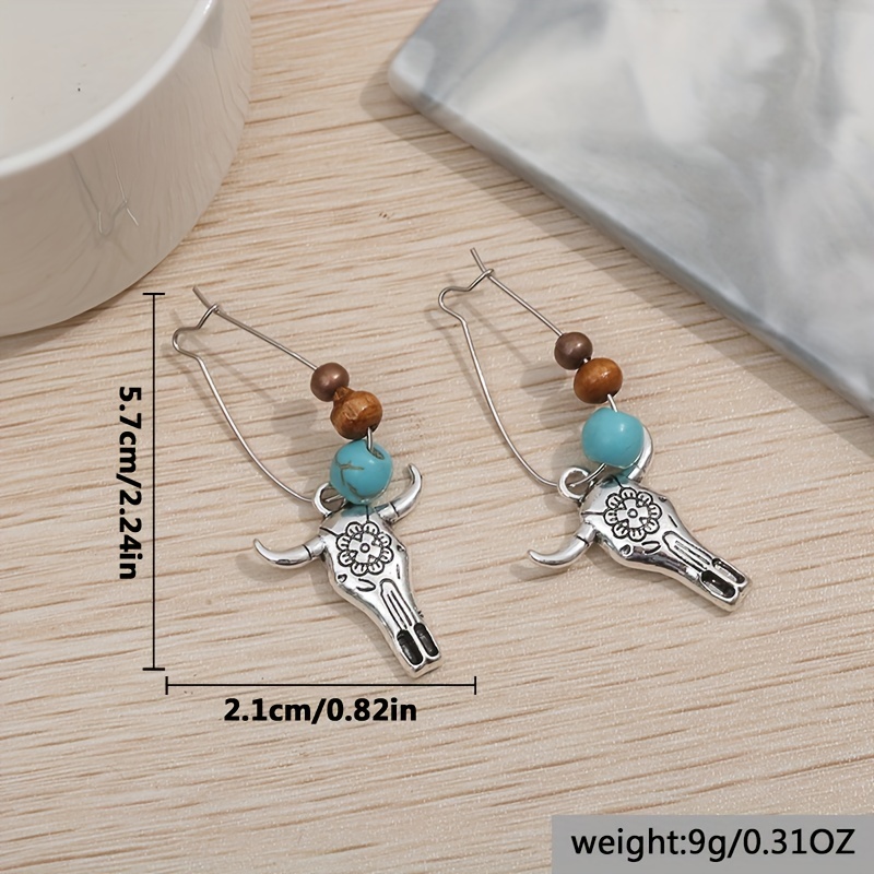 Women's Vintage Bohemian Bull Head Design Earrings