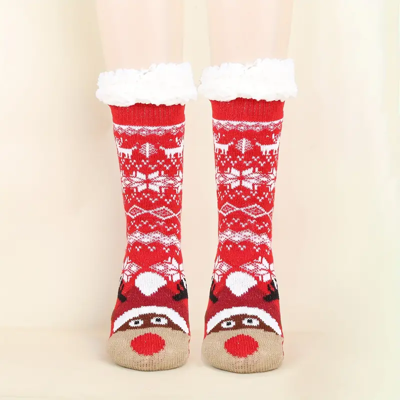 Christmas Cartoon Pattern Winter Socks Non slip Comfortable - Temu