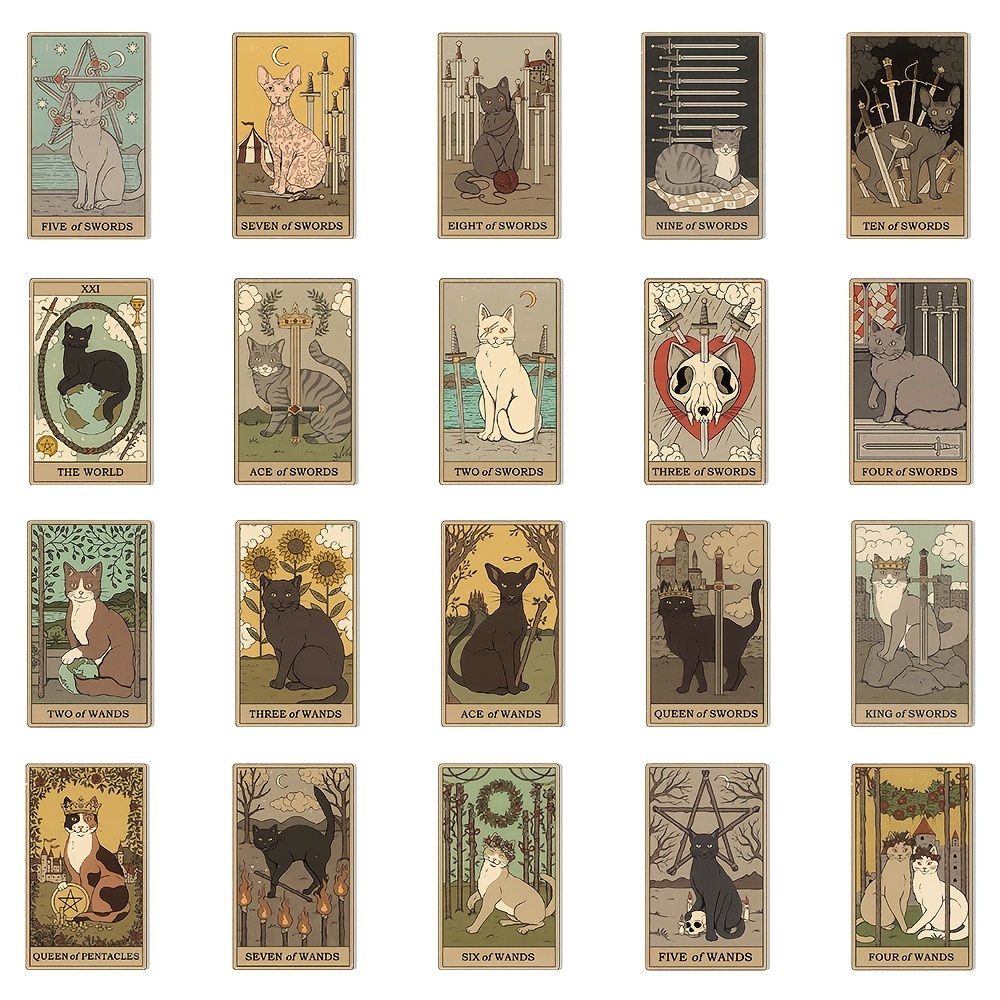 Tarot Card Sticker 6 Pack Colorful