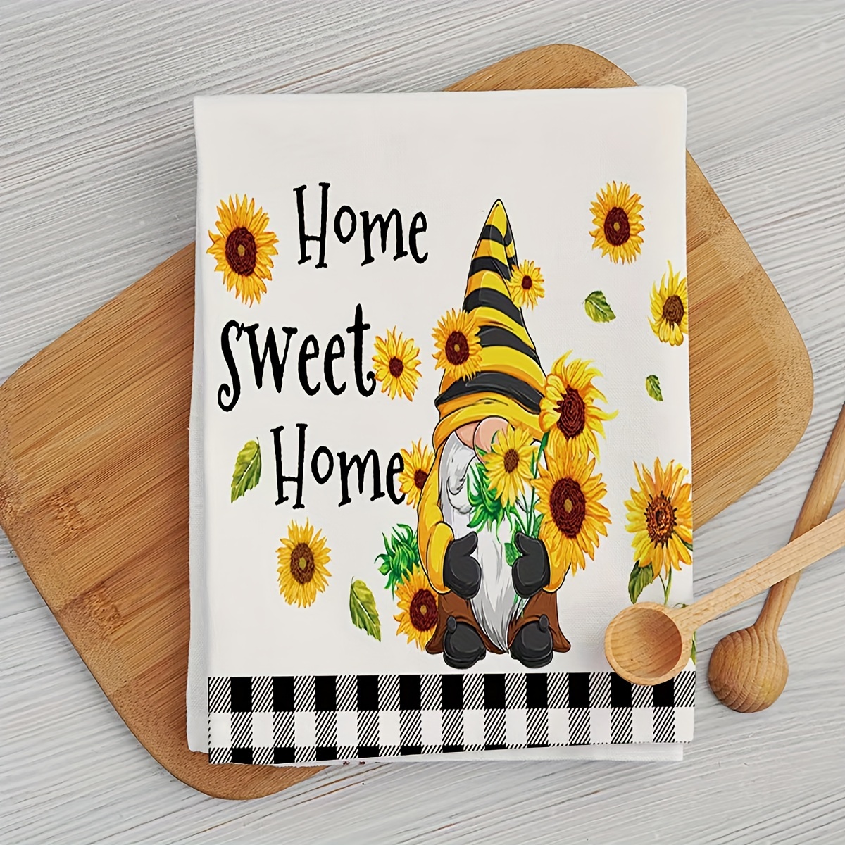 Summer Kitchen Towels, Gnome Kitchen Towels, Daisy Kitchen Towels