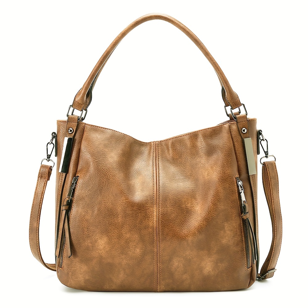 Vintage Casual Tote Soft PU Leather Handbag Women Bag Designer