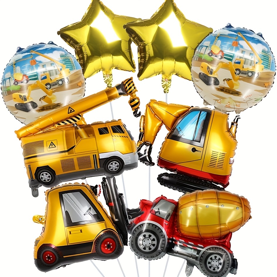 Decoraciones de fiesta de cumpleaños de construcción de 2 años de edad,  suministros de fiesta de cumpleaños de camión de construcción con camión