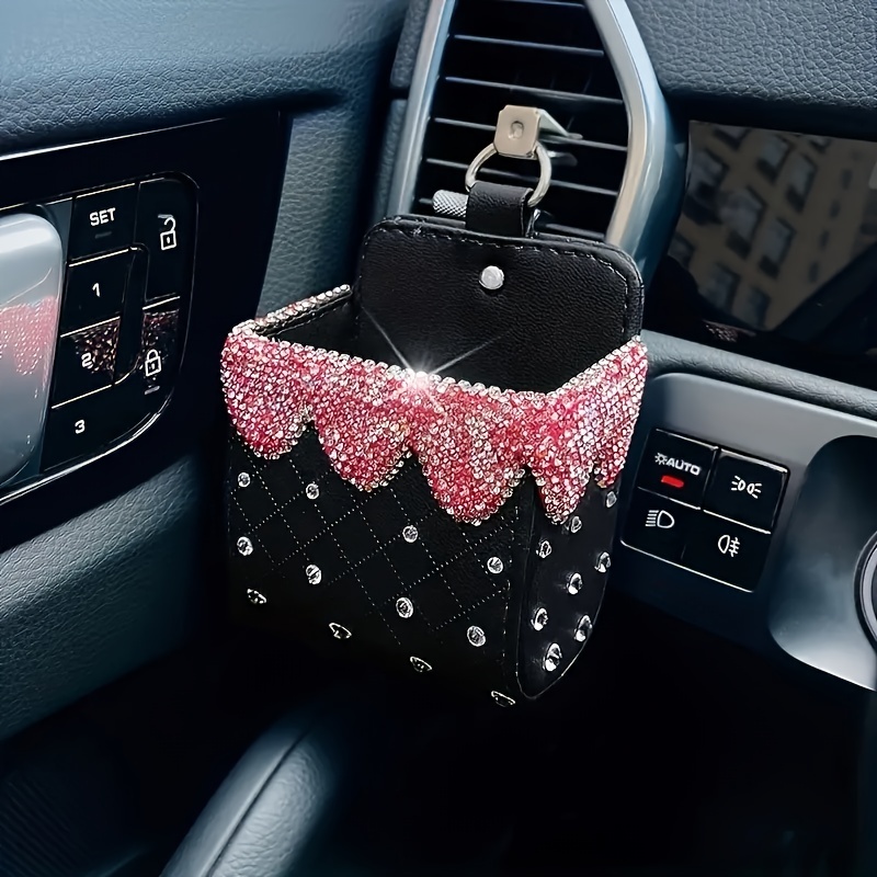 Sparkle And With This Adorable Heart-shaped Car Trash Can! - Temu