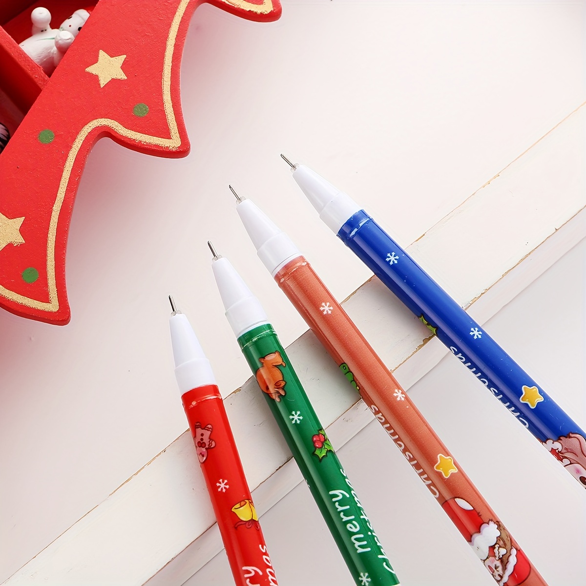 4pcs Christmas Pens Elk Ink Pens Animal Pens Gel Pens For Kids