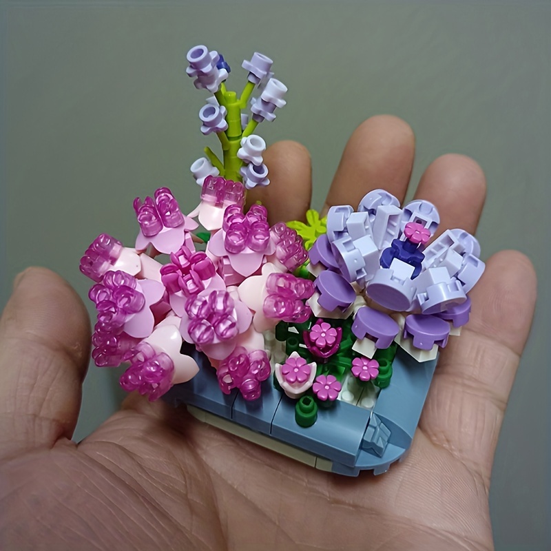 Building Block Flower Lavender Orchid Plant Potted Flower Bouquet Diy  Assembled Building Block Home Decoration Flower Arrangement Childrens Toy  Festival Gift - Toys & Games - Temu