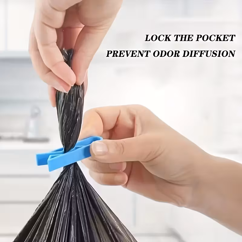 6 12pcs trash can clips anti slip plastic bags clips trash bag fixed clips kitchen bathroom school accessories home cleaning supplies office supplies trash can accessories Product details 4