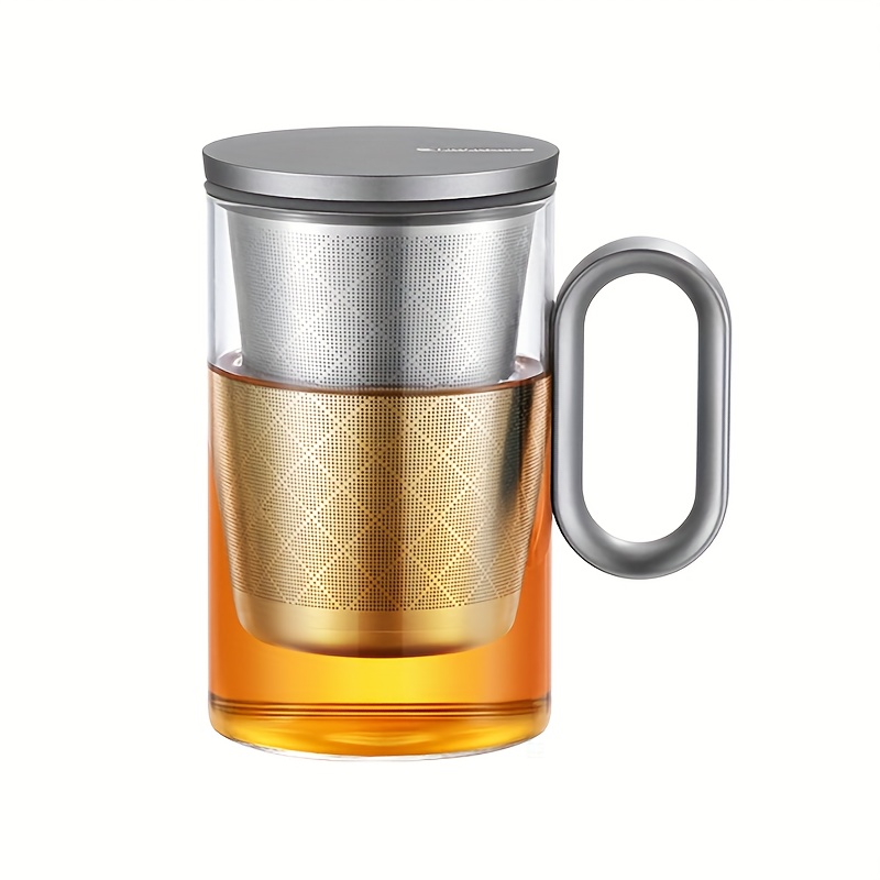 Acheter Tasse à thé en verre créative résistante à la chaleur, avec filtre  et couvercle en céramique, passoire à thé de bureau, tasse d'eau Simple pour  Couple, verres