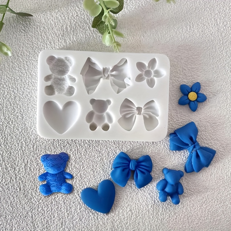 

1pc, Cute Bear Heart Chocolate Mold - 3d Silicone Mold For Diy Cake Decorating And Baking - Perfect For Fondant And Candy Making - Kitchen Gadgets And Accessories