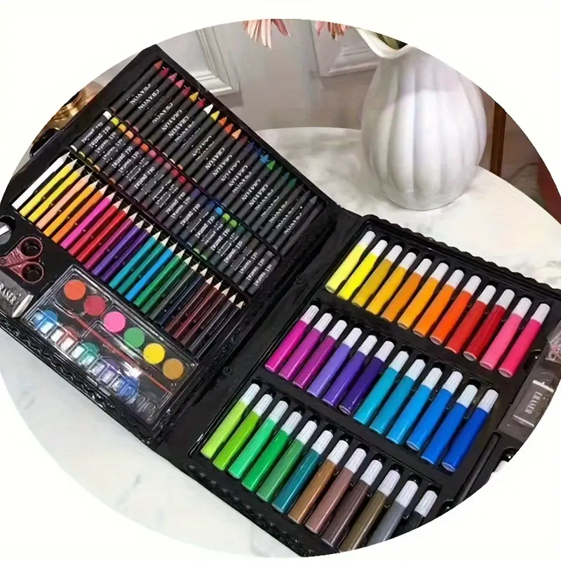 150pc color Drawing Pen Set Painting Pen Pencil Pastels for Kids Xmas Toys  Art
