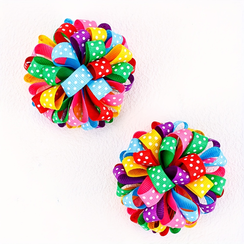 

2pcs Hydrangea Dots Hair Clips For Girls, Cute Hair Accessories For Blond Hair