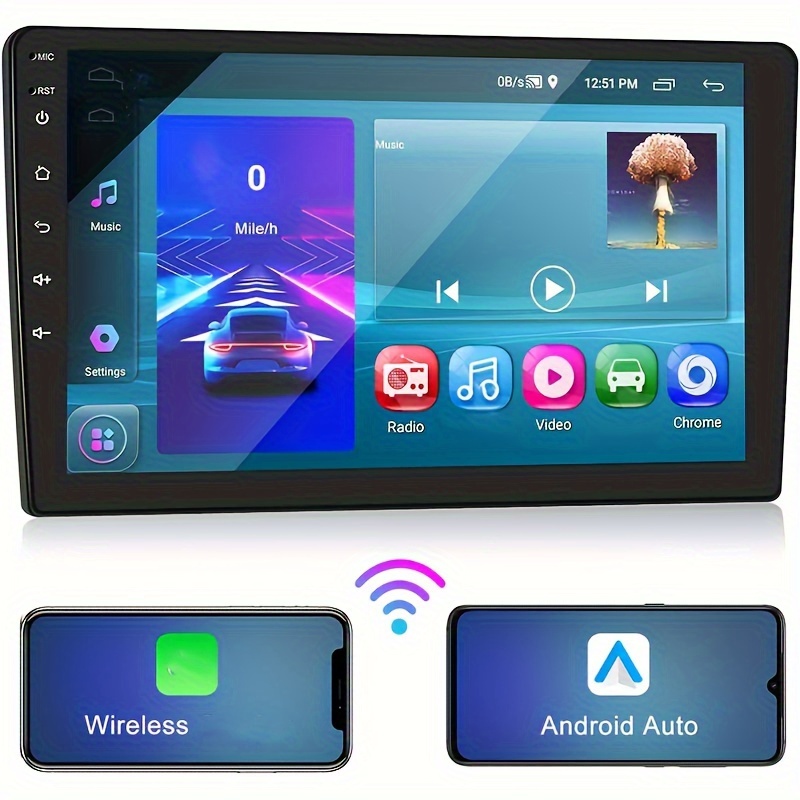  Estéreo de coche con pantalla táctil de un solo DIN con Apple  CarPlay Android Auto: Radio de coche de 5 pulgadas con Bluetooth Manos  Libres FM USB Mirror Link para Android/iOS